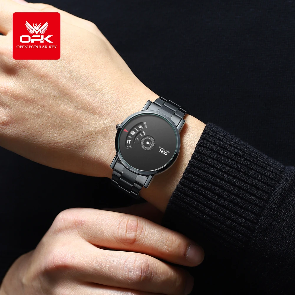 Orologio al quarzo da uomo OPK 8108 con cinturino in acciaio impermeabile e personalizzato