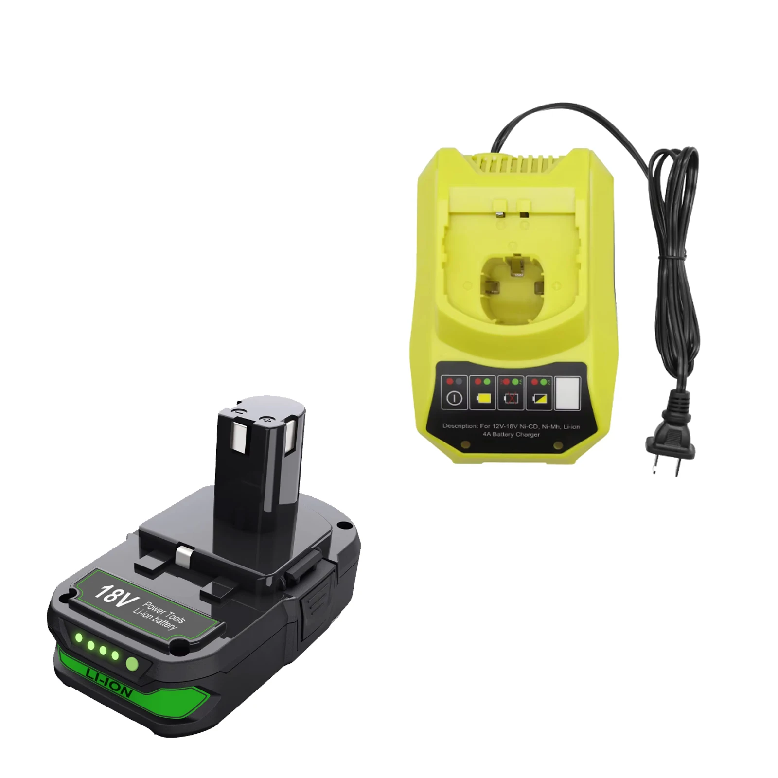3000mAh Ersatzakku für Ryobi 18V Li-Ion Akku, kompatibel mit Ryobi P107 P108 RB18L50 Akku-Werkzeugen