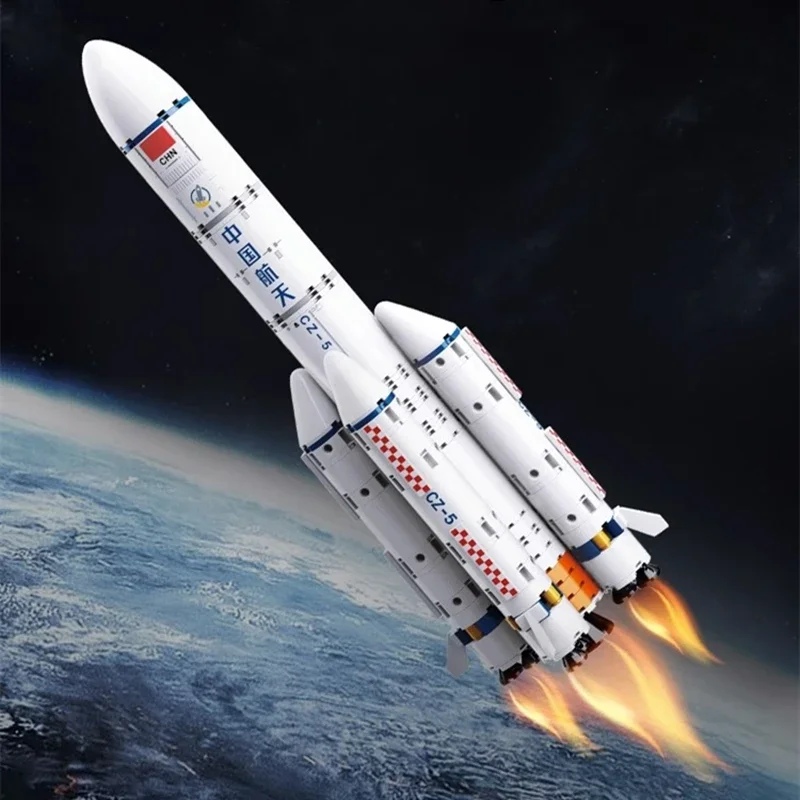 keeppley China Aerospace Long March 5 carrier rocket building blocks cool DIY assembled model children's toys birthday gift