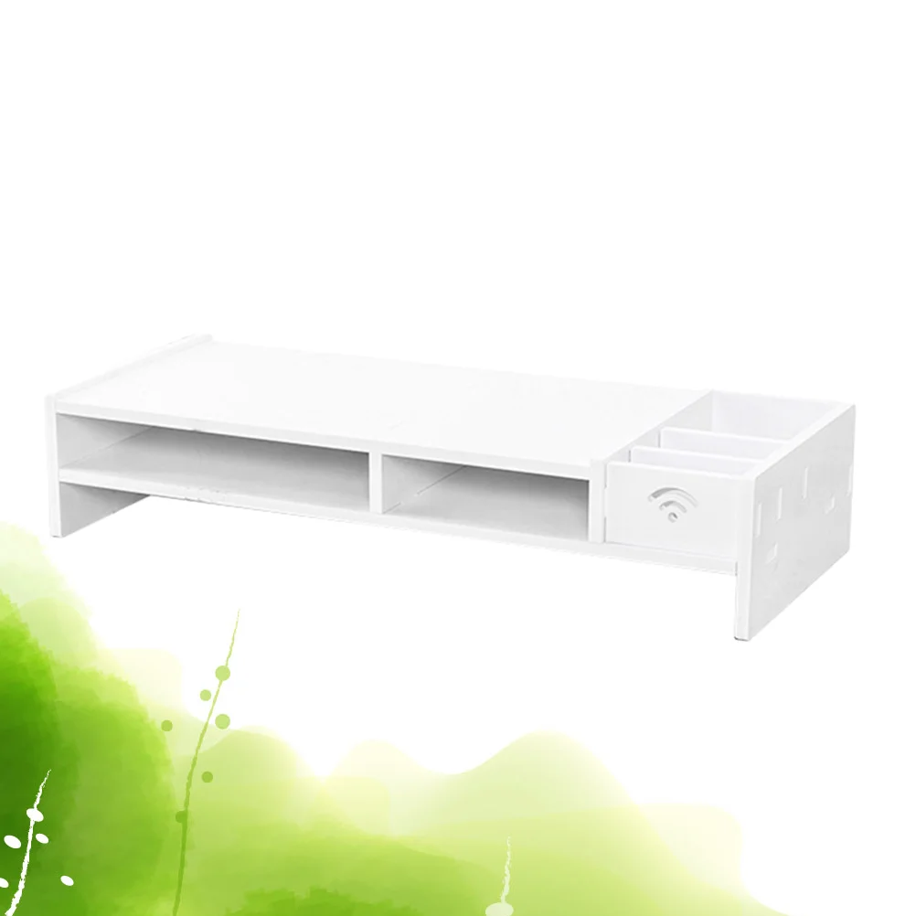 38/48CM Monitor Increased Shelf Desktop Organizer Office Desk Storage Finishing Rack Computer Base Bracket (White)