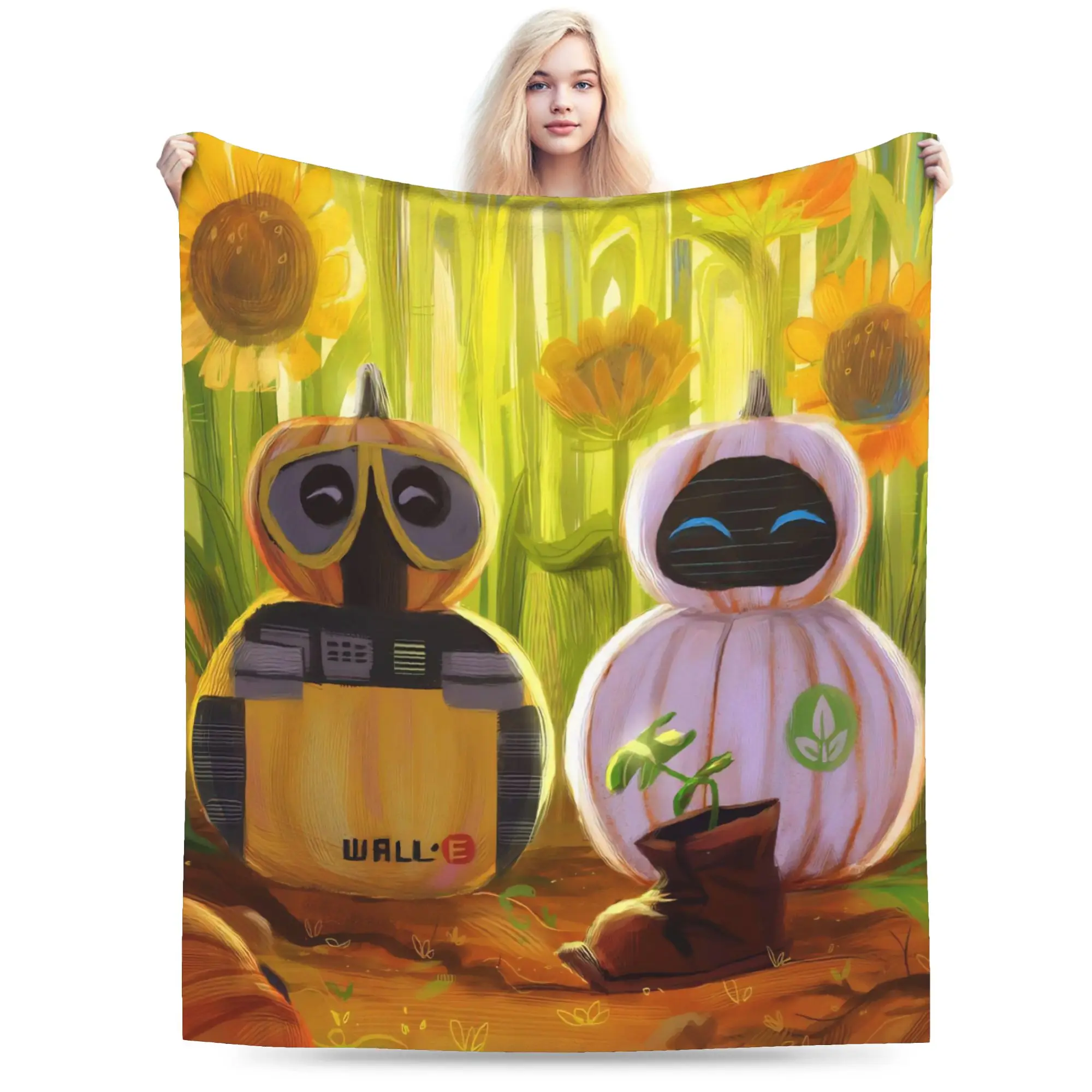 

WALL E Blankets Coral Fleece Plush Print Portable Lightweight Throw Blanket for Sofa Couch Plush Thin Quilt