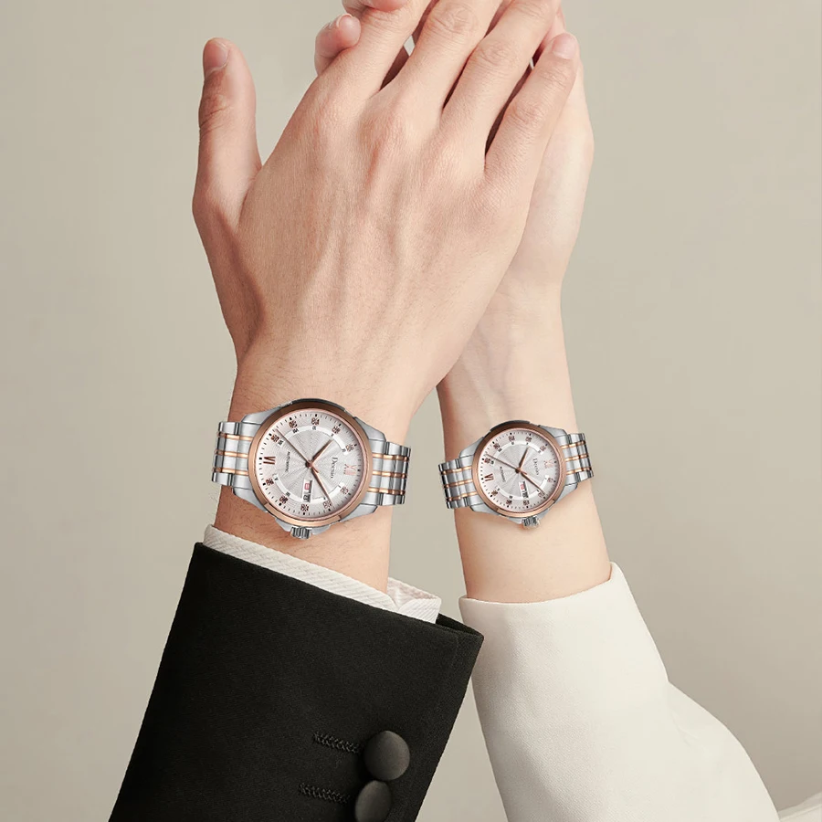 Deesio Classic Business coppia orologio automatico a carica automatica meccanico movimento giapponese orologio a mano impermeabile regalo di san valentino
