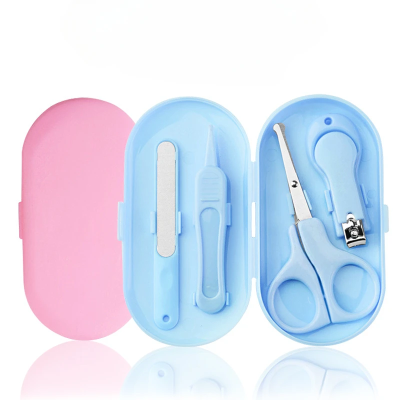 4 Pcs Small Baby Care Anti-clamping Nail Clipper Set Stainless Steel Baby Nail Clipper Set Nail Trimmer Baby Essential Products