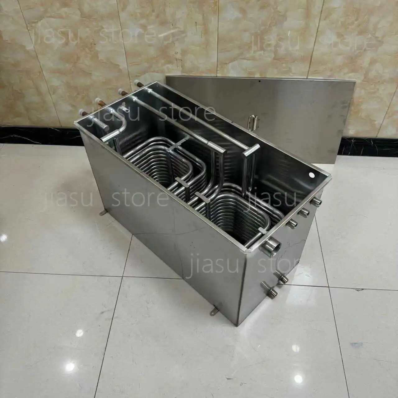 Stainless Steel Chiller Water Tank with Coil Evaporator, 304 Material 3P 5P 10P 15P 20P Industrial Cooling Accessory