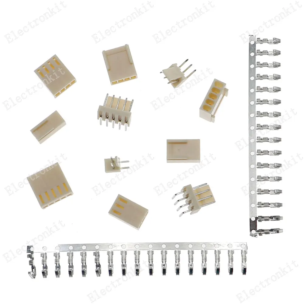 280 stks KF2510 2 p 3 p 4 p 5pin 2.54mm Pitch Behuizing Pin Header Haakse Terminal Connectors Adapter Assortiment Kit