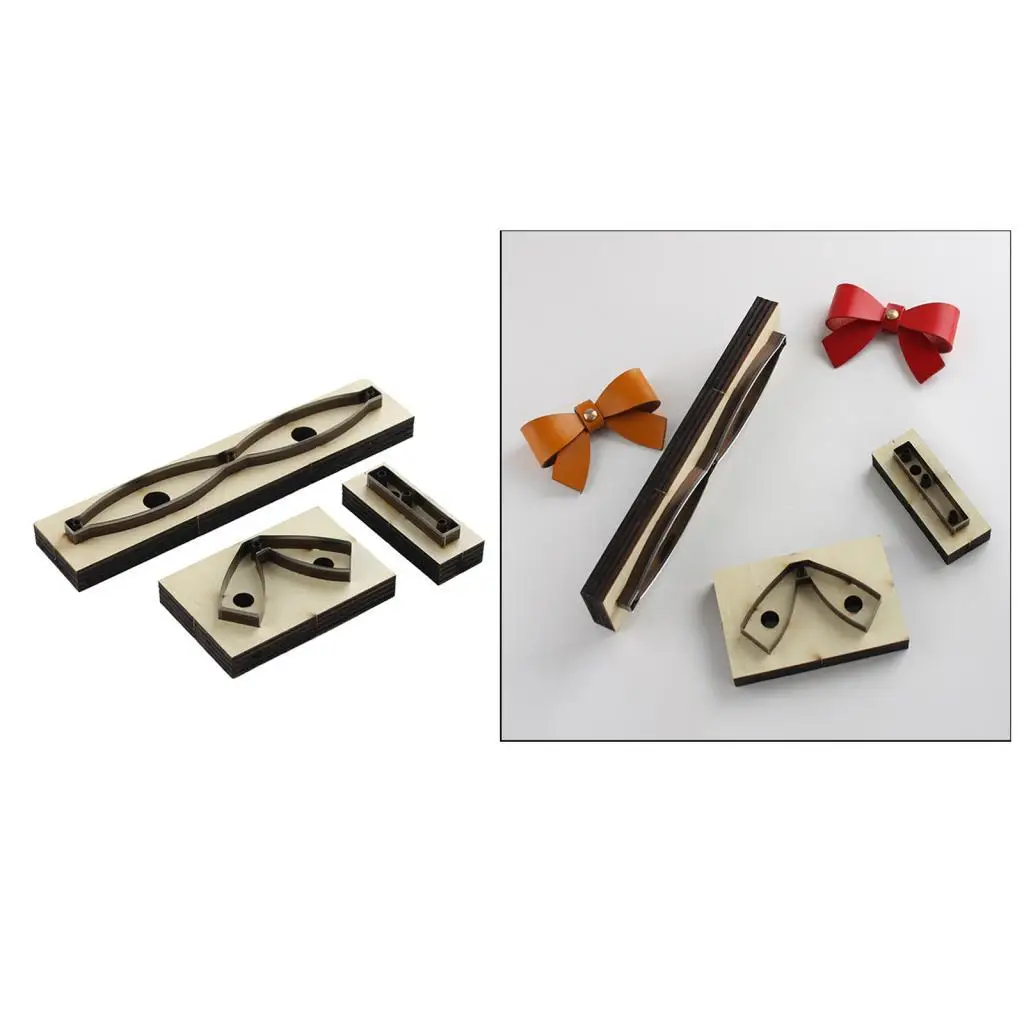 

Деревянные штампы для вырезания кожи, трафареты для тиснения в виде банта, набор инструментов для рукоделия по коже, для сумок и кошельков