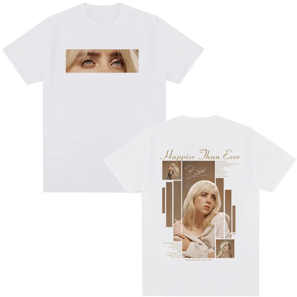 سعيد من أي وقت مضى 2025 تي شيرت الرجال النساء موضة الهيب هوب موسيقى البوب قصيرة الأكمام تي شيرت القطن المتضخم تي شيرت الشارع الشهير