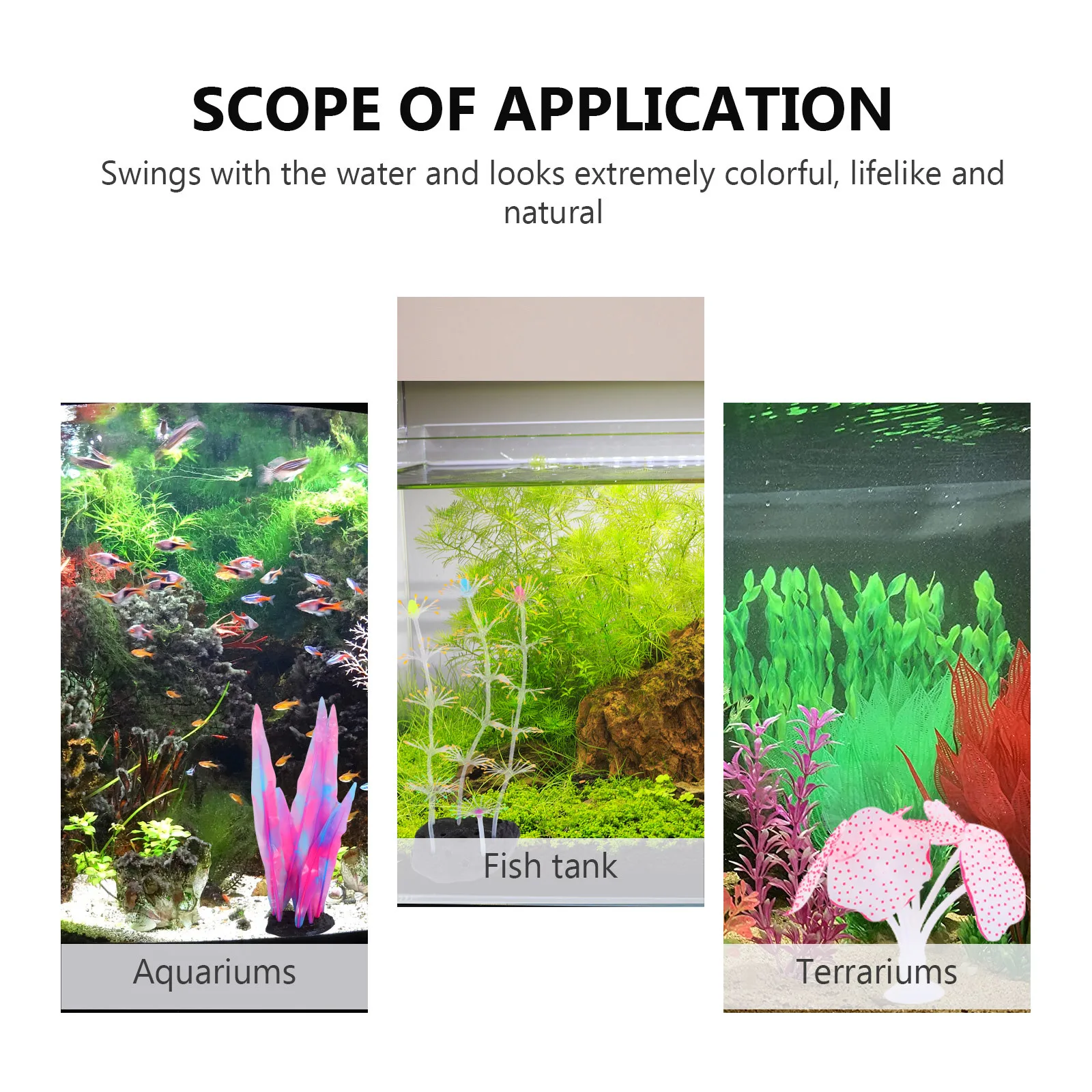 

4Pcs Glow Coral Ornament Aquarium Decorations Fish Tank Silicone Simulation Coral Plant with Suction Cup for Vivid Underwater