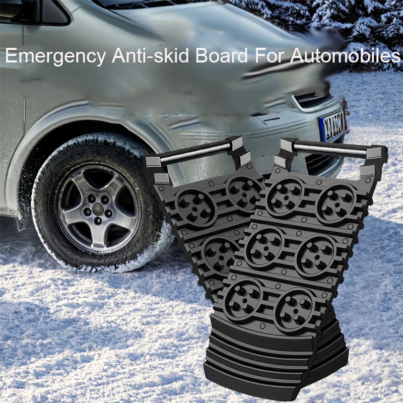 ​​Car Emergency Anti-Skid Traction Pads​​ Heavy Duty Snow/Mud/Sand Recovery Tracks for SUVs & Off-Road Vehicles Accessories