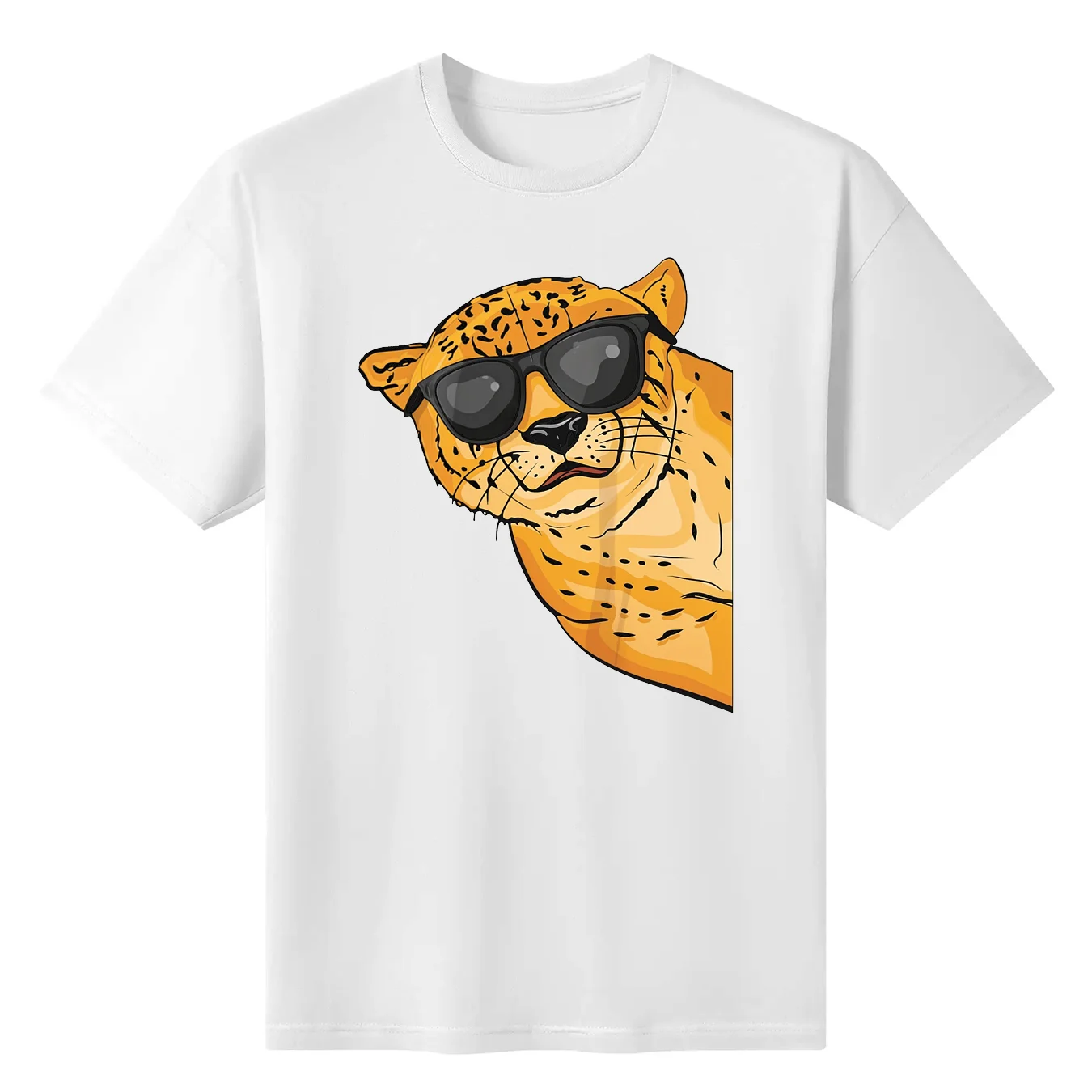 

Cool Cheetah Lover Sunglasses T-Shirt SAnime Pattern Clothing Y2K Summer