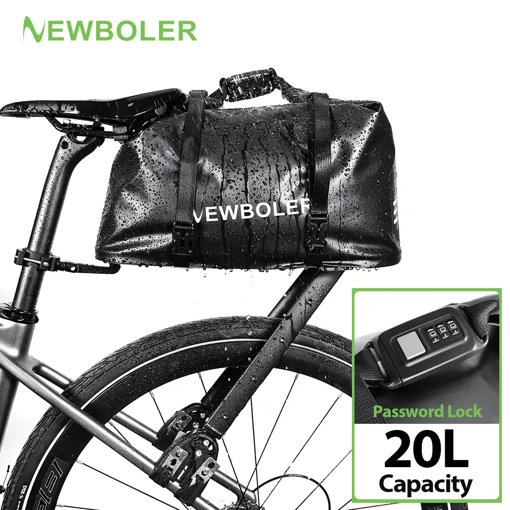 

NEWBOLER Aeropack из алюминиевого сплава, багажник для велосипеда, замок с паролем, велосипедная сумка, велосипедная упаковка для MTB и полка для гравийного велосипеда