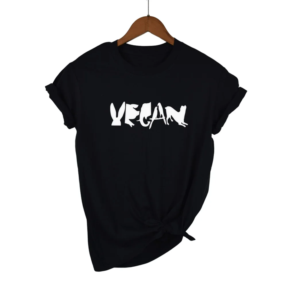 Vegan Spelled With Animals Print Women tshirt Cotton Casual Funny t shirt For Lady Girl Top Tee Hipster Tumblr Drop Ship