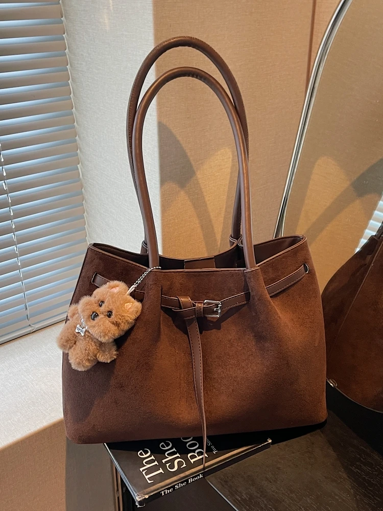 

Большая вместительная сумка-тоут в стиле ретро, женская сумка для поездок на работу, модная универсальная рабочая сумка, модная сумка через плечо, осенне-зимняя новинка