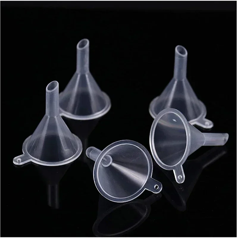 100pcs/lot Mini Liquid Oil Funnels Plastic Small Funnels For Perfume  Kitchen Gadget Empty Bottle Packing Tools view 5