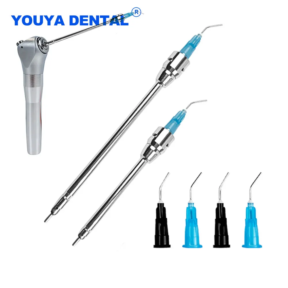 Dental 3 Way Air Water Transfer head Conversion head Spray Triple Syringe Nozzles Dentistry Irrigation Bent Needle Head Tips Tub