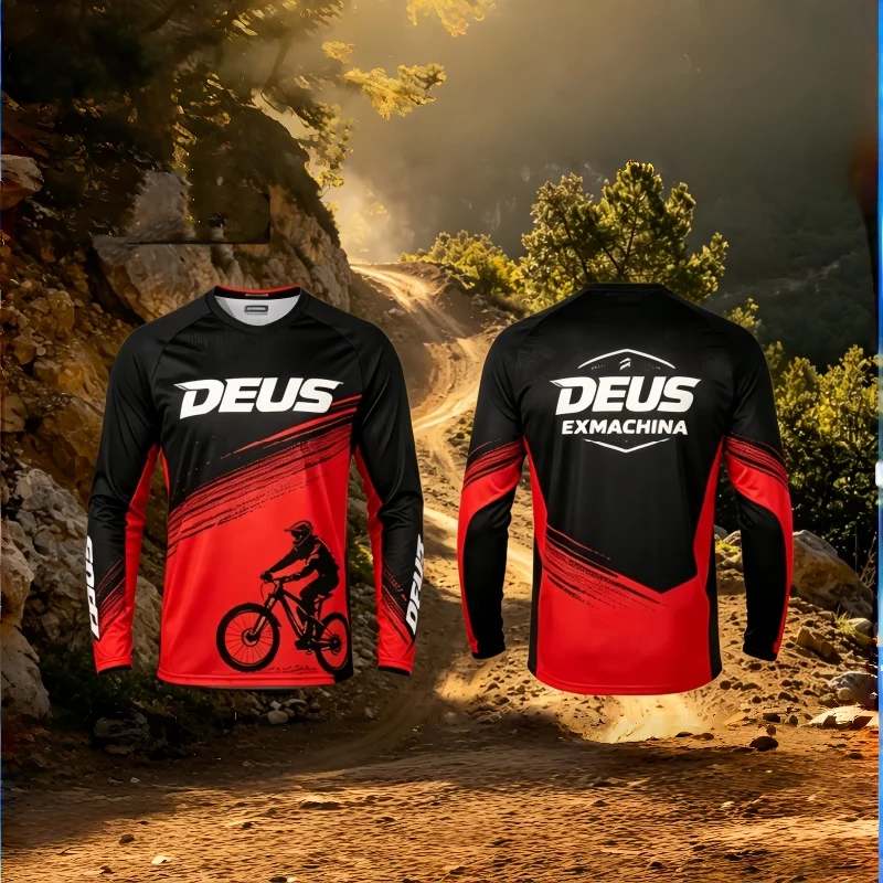 New Men DEUS MACHINA Loose style Mountain Long Sleeve Breathable Quick Dry Motocross Downhill Comfortable Bike Cycling mesh Tops