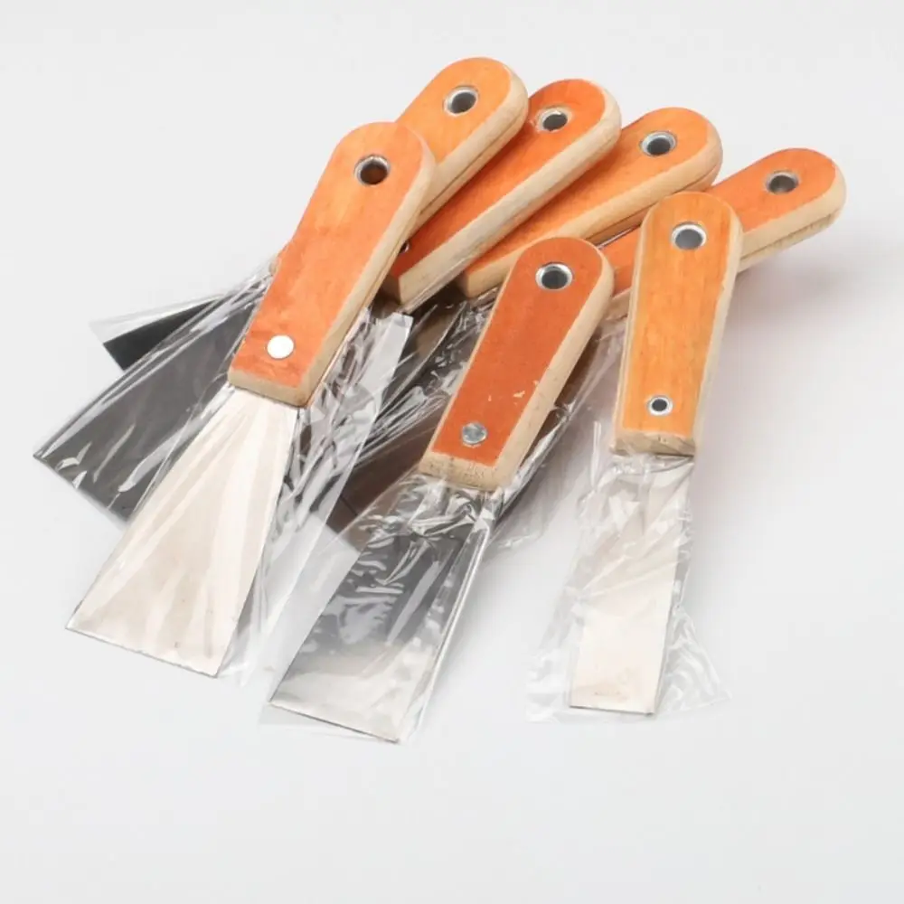 

Stainless Steel Cleaning Scraper Non-slip Handle Scrape Surfaces Paint Tools Lay Plaster Materials Wood Handle Cleaning Trowel