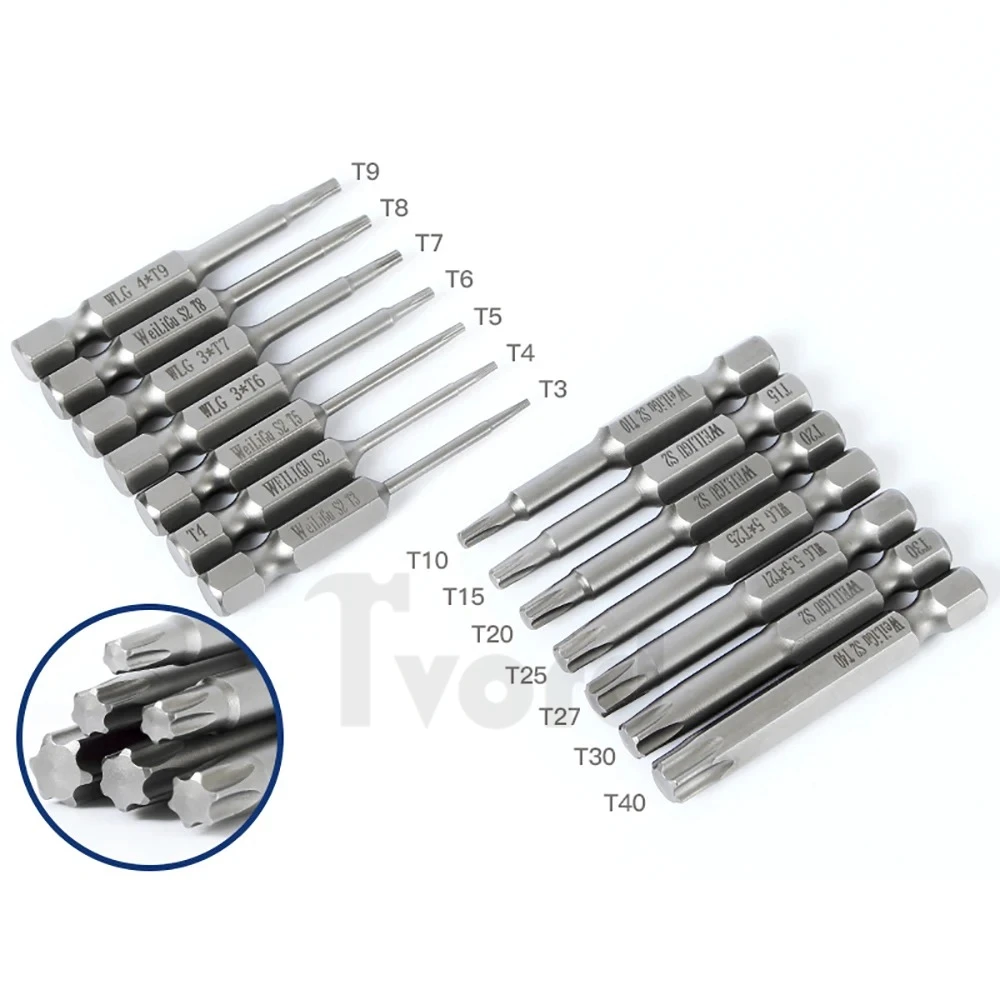 Torx Head Bit Set  Solid Screwdriver Magnetic 1/4\