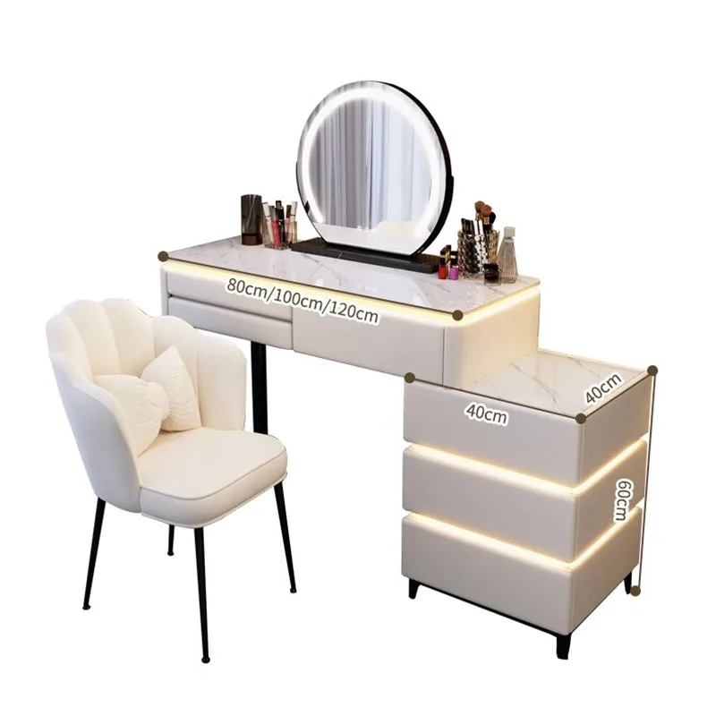 Coffee Desk Vanity Chair Bedroom Storage Luxury Small Dressing Table White Cosmetic Penteadeira Para Quarto Home Furniture