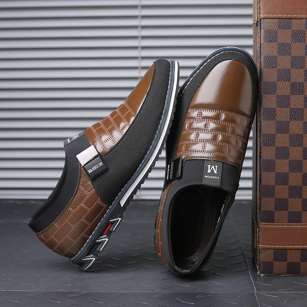 

2025 Newly Men's Genuine Leather Shoes Size 38-48 Head Leather Soft Anti-slip Driving Shoes Man Spring Business Dress Shoes