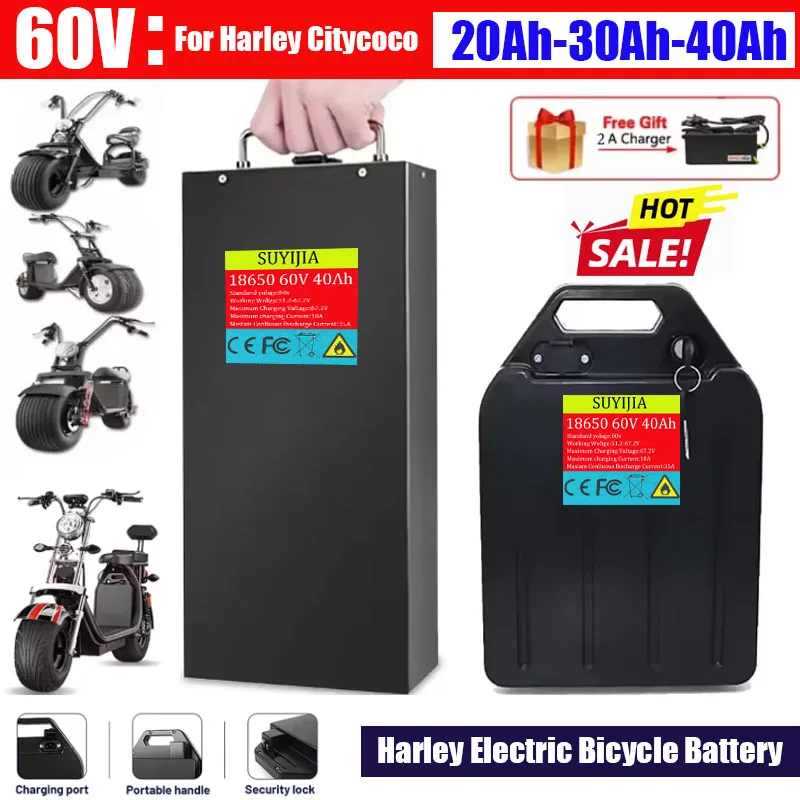 

For Harley Citycoco 60V 40Ah Electric Motorcycle Waterproof 18650 Lithium Battery Suitable For CityCoco Electric Scooter Battery