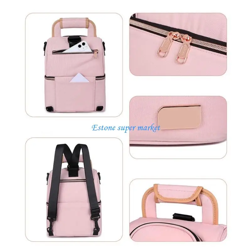 090B Insulated Breast Milk Bottle Coolers Backpack with Shoulder Strap Breastmilk Bottle Coolers Bag Splashproof Shoulder Bag