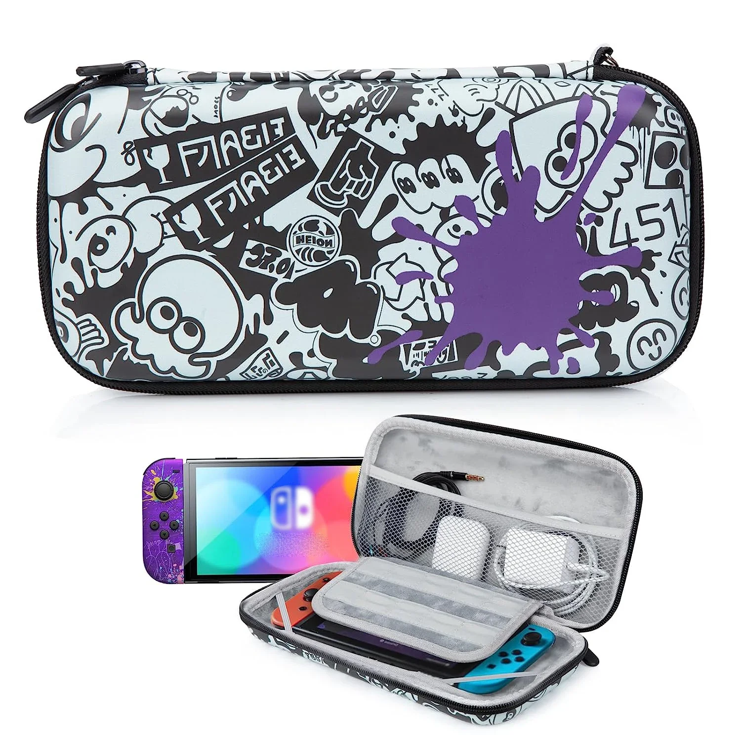 Carrying Case Compatible with Nintendo Switch - OLED Model, Lightweight Waterproof Protective Storage  Pouch