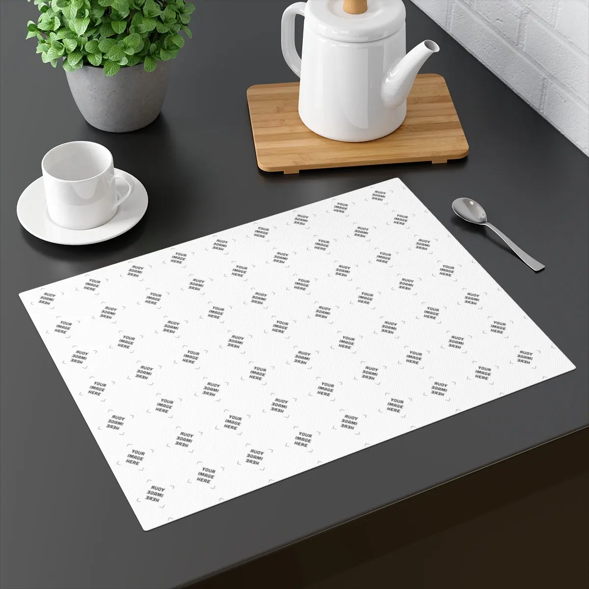 Custom Placemats Set , Polyester Stain Resistant Personalized Table Mats Washable Placemat Decoration for Kitchen Dining Table