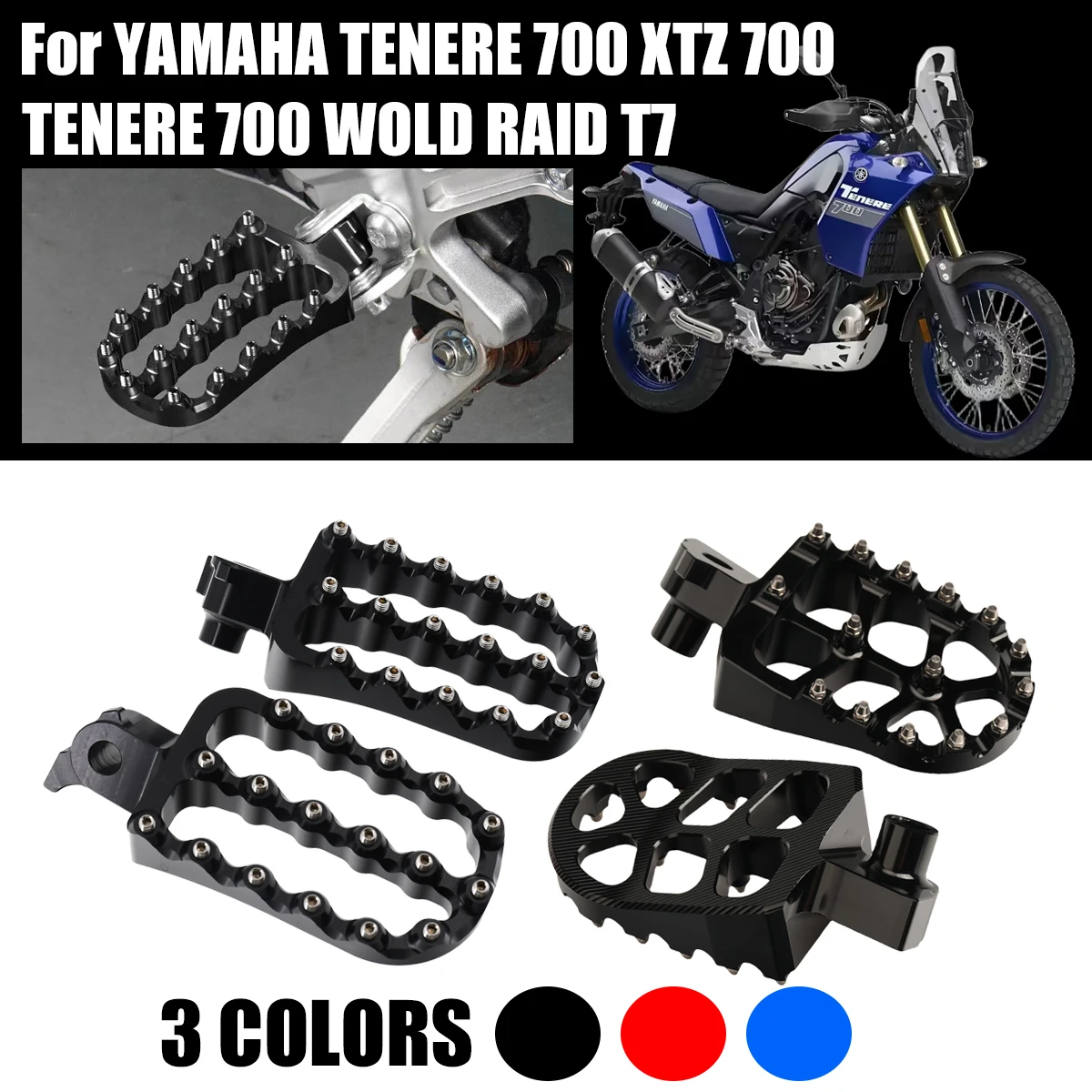 

For YAMAHA TENERE 700 XTZ 700 TENERE700 XTZ700 T700 Motorcycle Parts Foot pegs Foot Rests Pedals 2019 2020 2021 2022 2023 2024