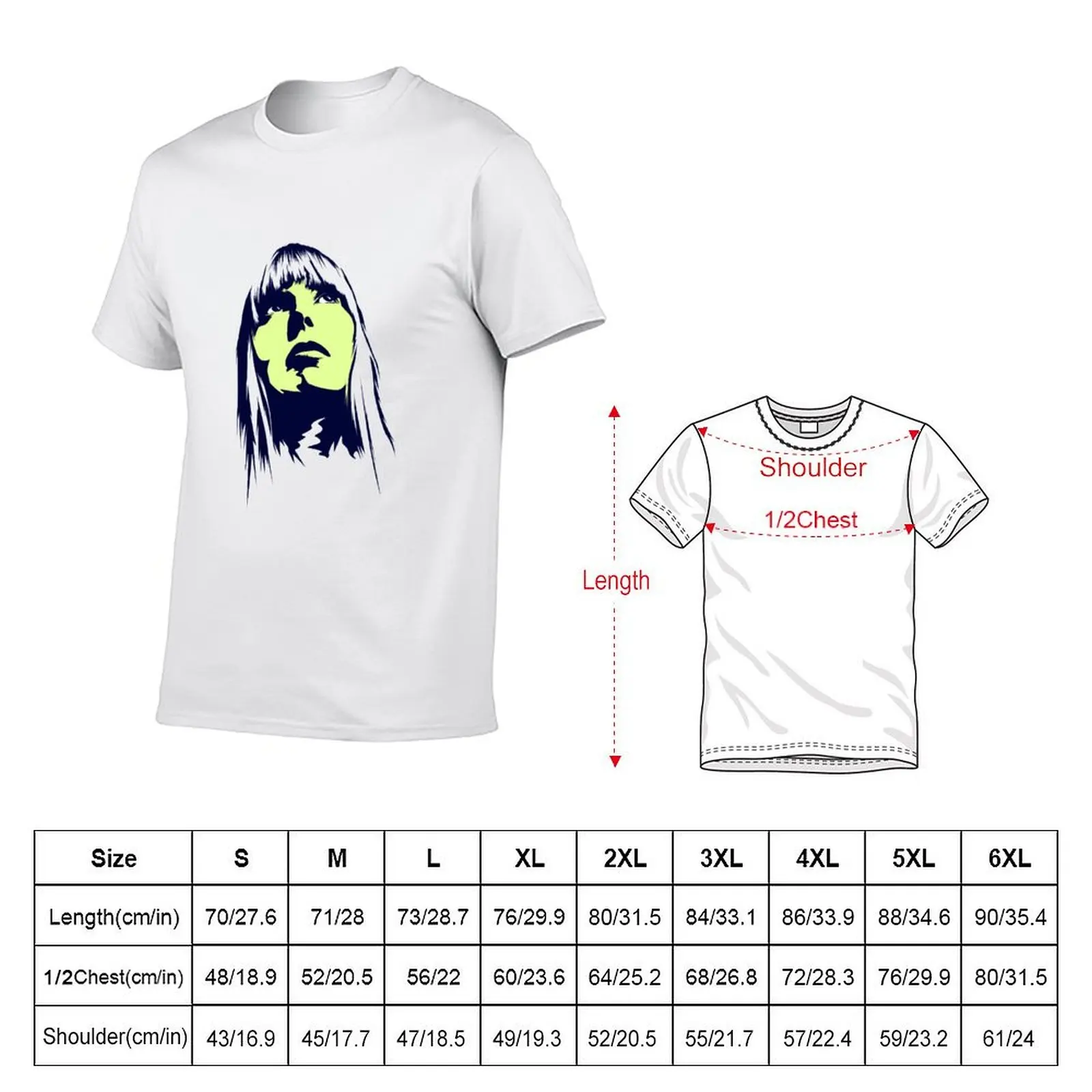 Joni Mitchell - by Van Roland T-Shirt Work Outdoor Short Sleeve Tee
