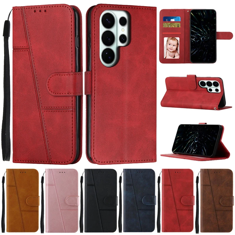 Flip Wallet Book Cover on For Coque Samsung Galaxy S26 S25 S24 S23 Ultra S26+ Plus S25 FE s24 fe S23FE Protect Phone Case Funda
