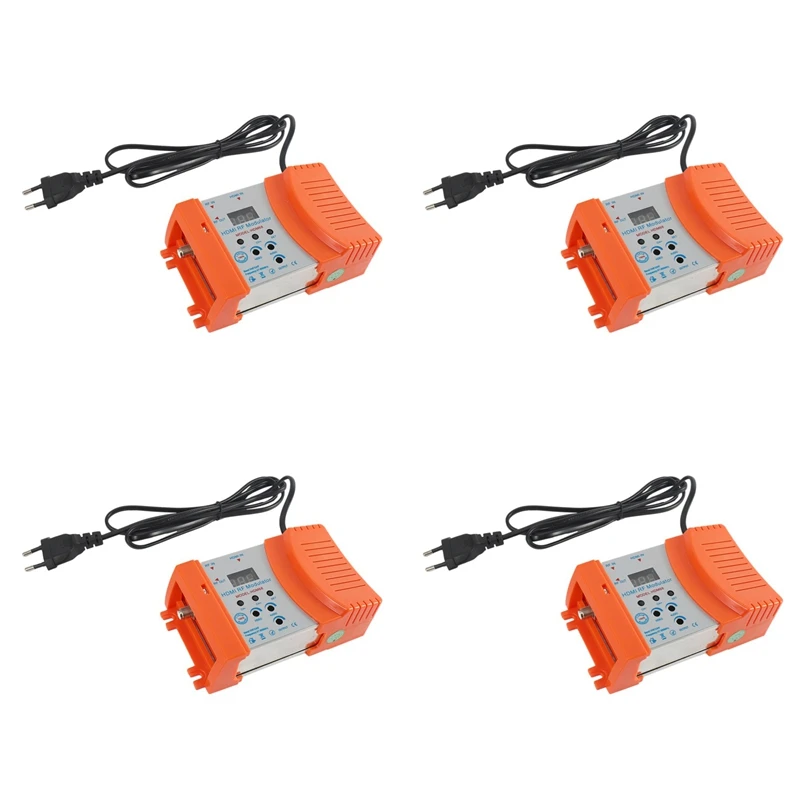 

【Hot Cake】4X Новый модулятор HDM68 Цифровой радиочастотный модулятор AV в RF преобразователь VHF UHF PAL/NTSC Стандартный портативный модулятор EU Pl