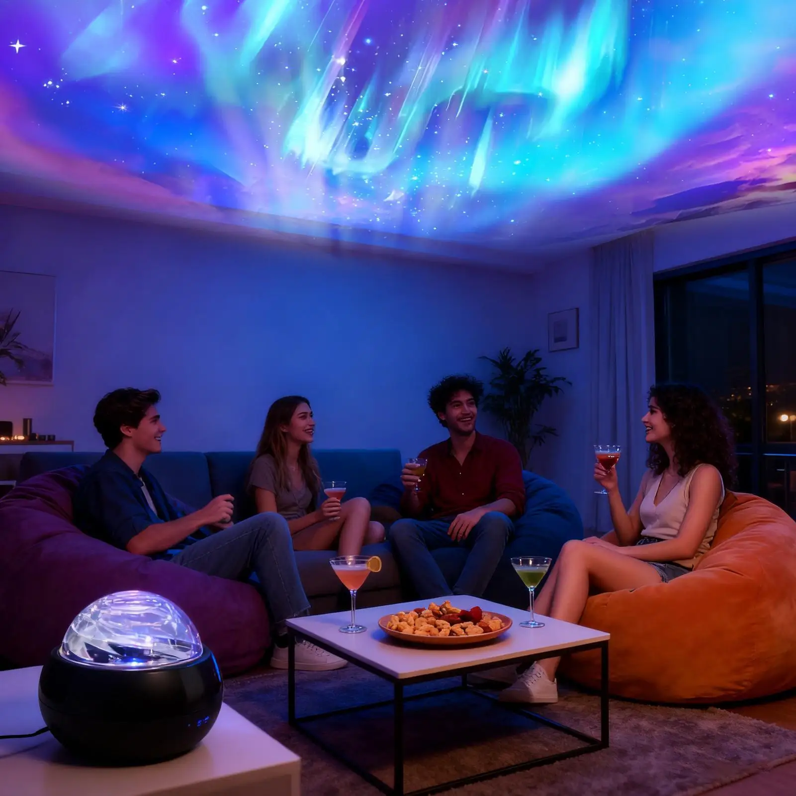 

Проектор Northern Lights с дистанционным управлением, окружающая лампа Northern Lights, проектор для спальни, для мальчиков-подростков, девочек-подростков, взрослых