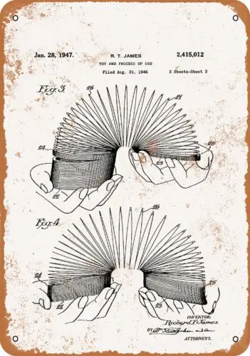 Metal Sign - 1947 Slinky Patent - Vintage Look Reproduction