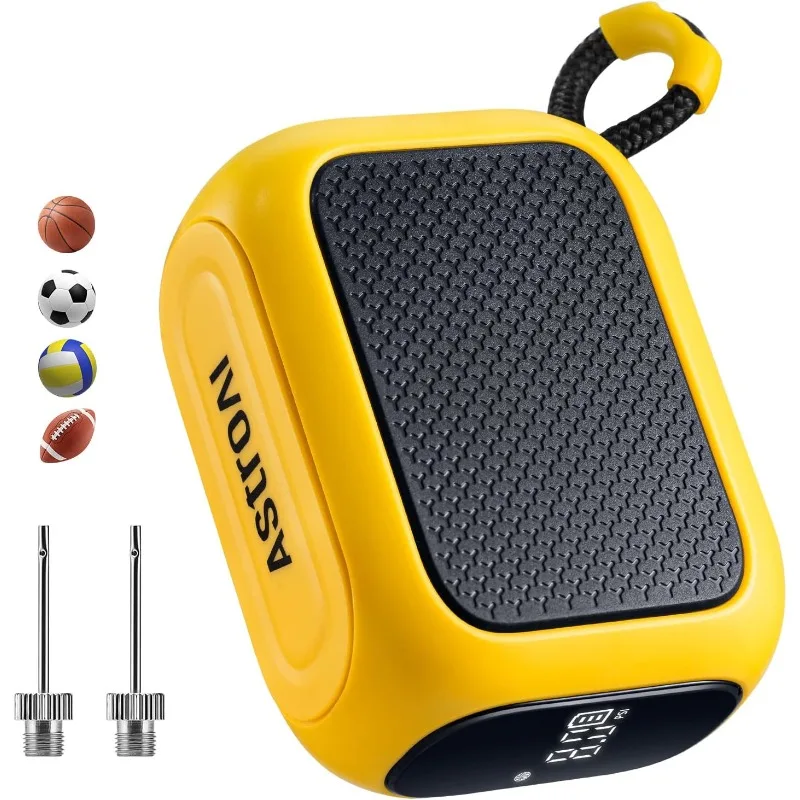 

AstroAI Portable Electric Ball Pump - Ultra Fast Inflation, with Digital LCD Display, Preset Pressure with Ball Needle for Baske