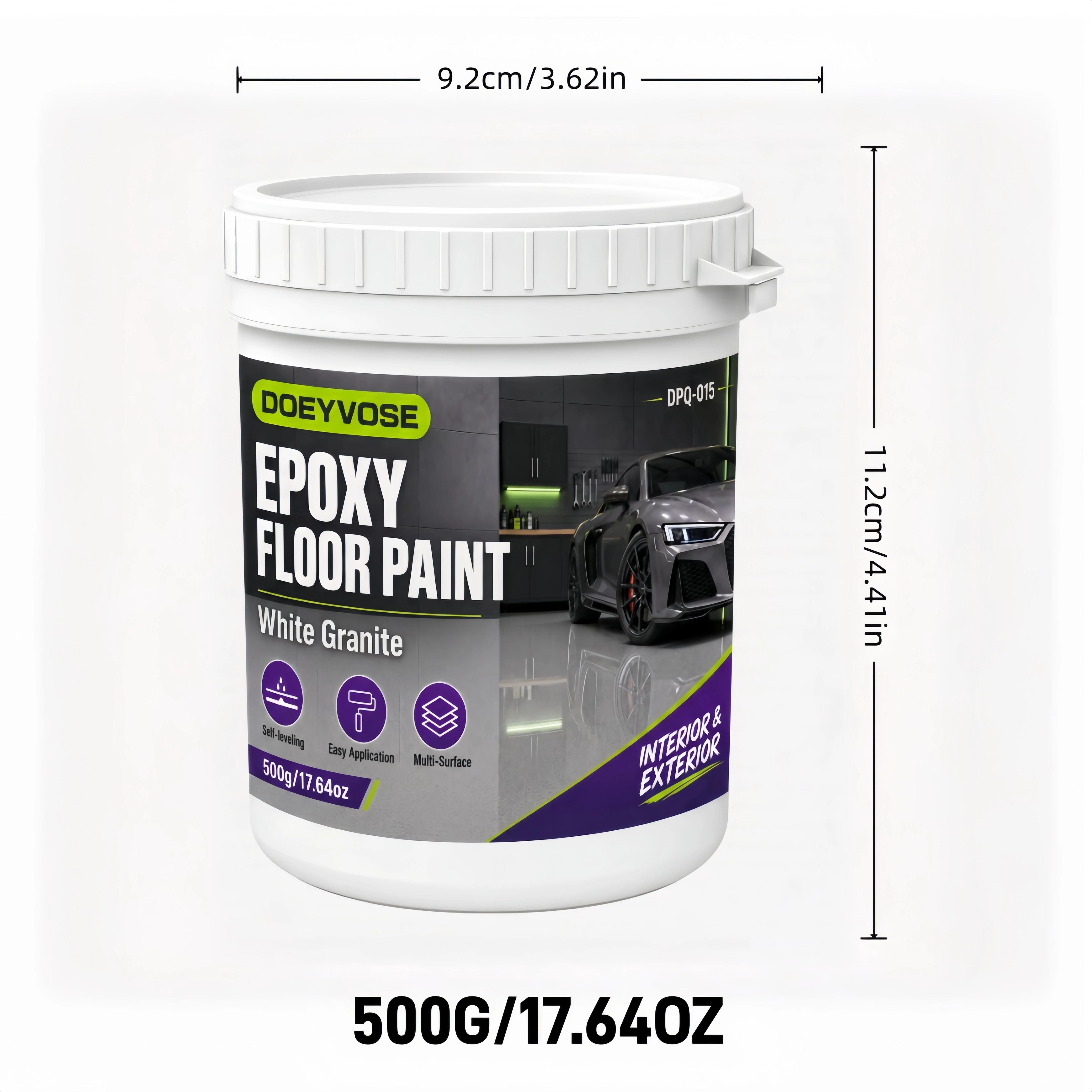 500g Gray Matte Epoxy Resin Paint for Cement Floor Interior Renovation