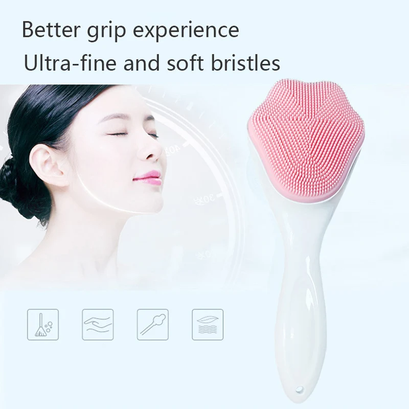 Face Cleansing Brush Silicone Facial Cleanser Blackhead Removal Pore Cleaner Massage Exfoliator Face Scrub Brush