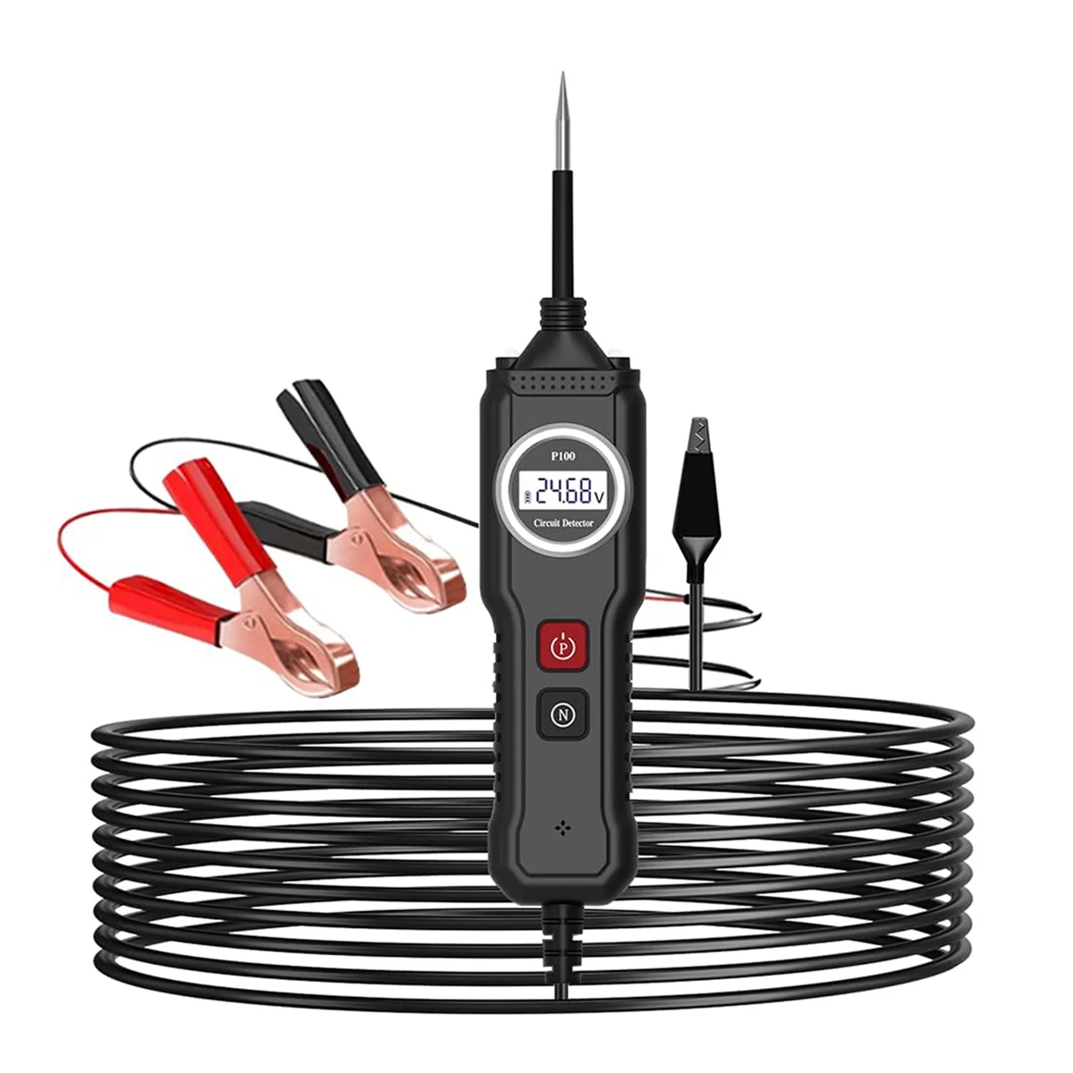 HGHO 5-40V P100 Electrical System Tester with LCD Display Resistance Voltage Tester, Function Car Electric Circuit Tester