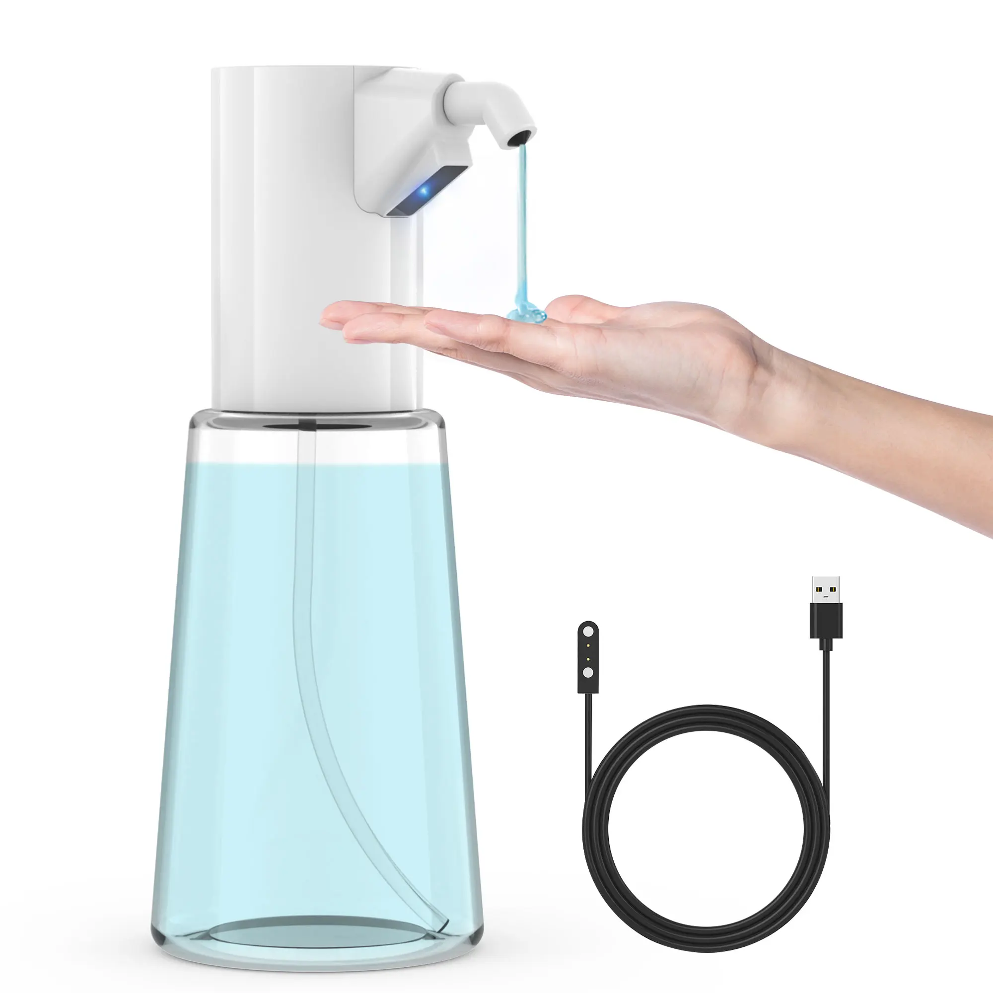 

Автоматический сенсорный дозатор мыла для ванной комнаты, зарядка через USB, инфракрасная индукция, 4-скоростная регулируемая посуда, жидкий лосьон, гель