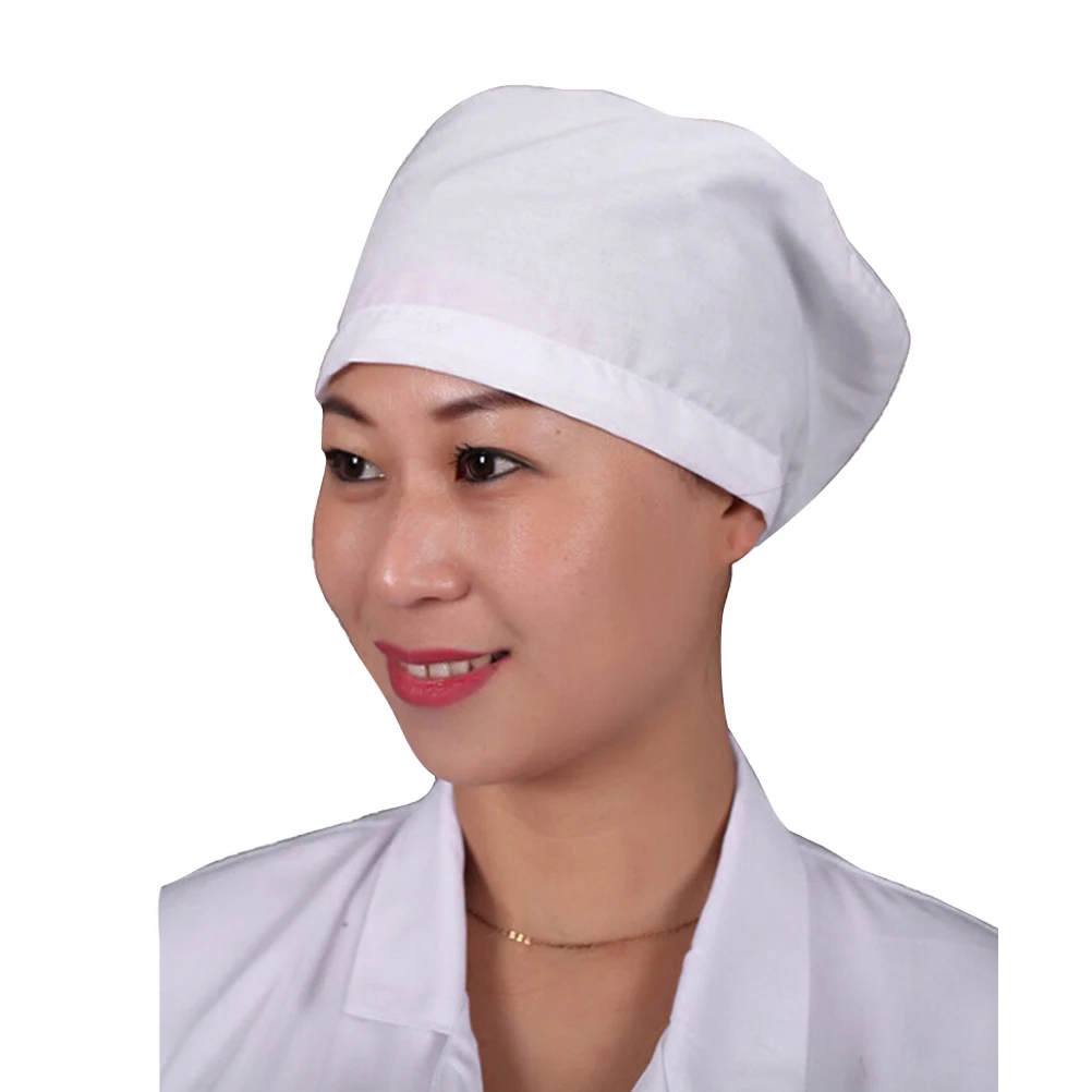 

2pcs Working Cotton Dustproof Workshop Cap For Working Hat Staff White Average Cotton Nurse Hat Size