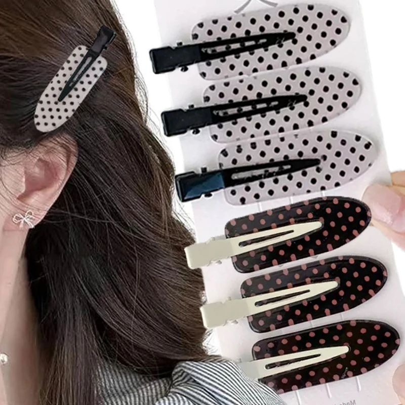

Черно-белые акриловые заколки для волос в горошек, минималистичные милые и милые заколки для волос для повседневной носки, праздничные наряды, аксессуары для укладки волос