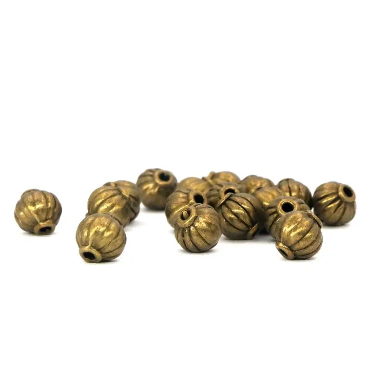 20pcs Bronze Silver Color Loose Spacer Gasket Metal Lantern Beads For Jewelry Finding DIY Bracelet Handmade Jewelry Accessories