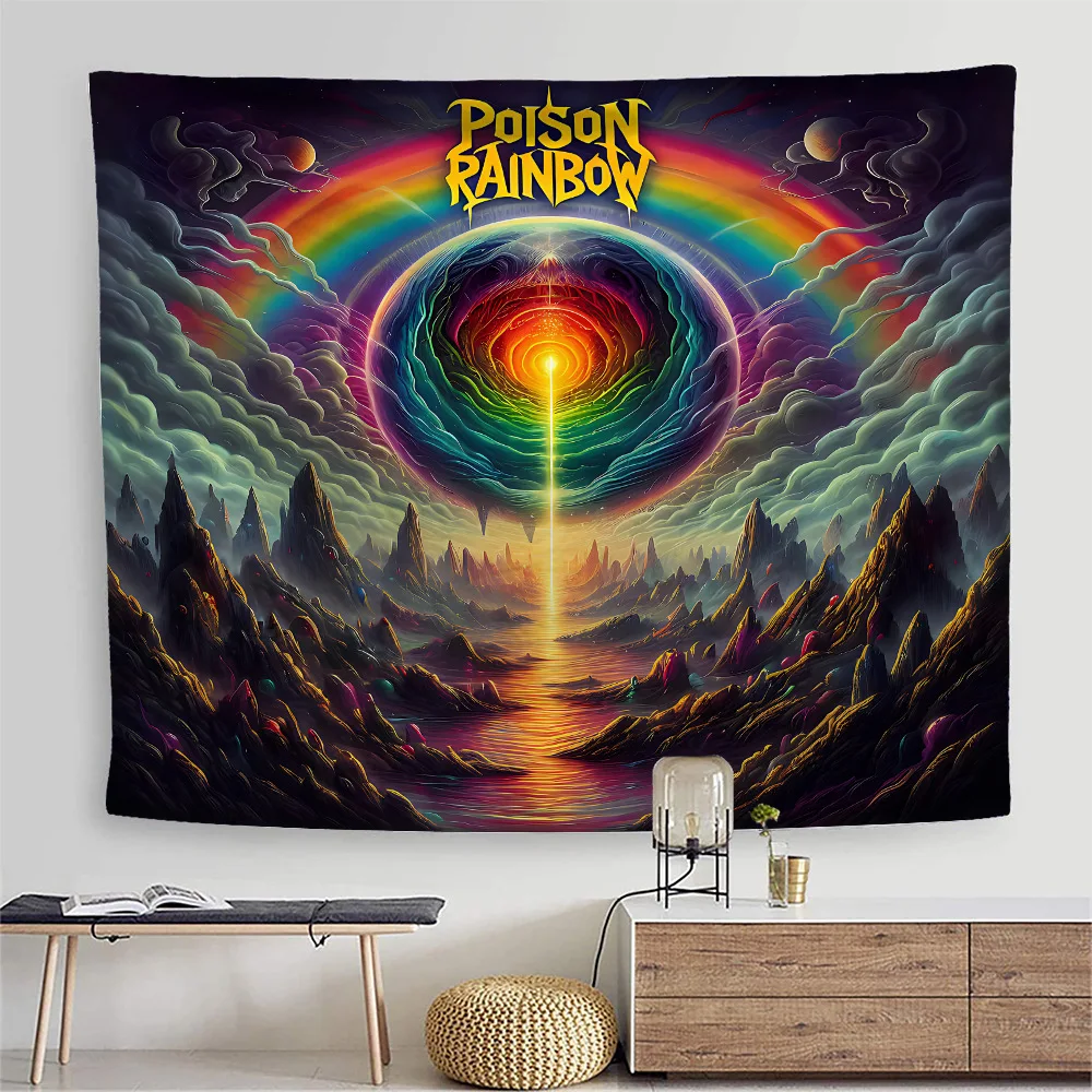 Tapeçaria de parede de paisagem criativa para quarto, dormitório, fundo de cabeceira tecido de parede papel de parede mural, tapeçaria de tecido