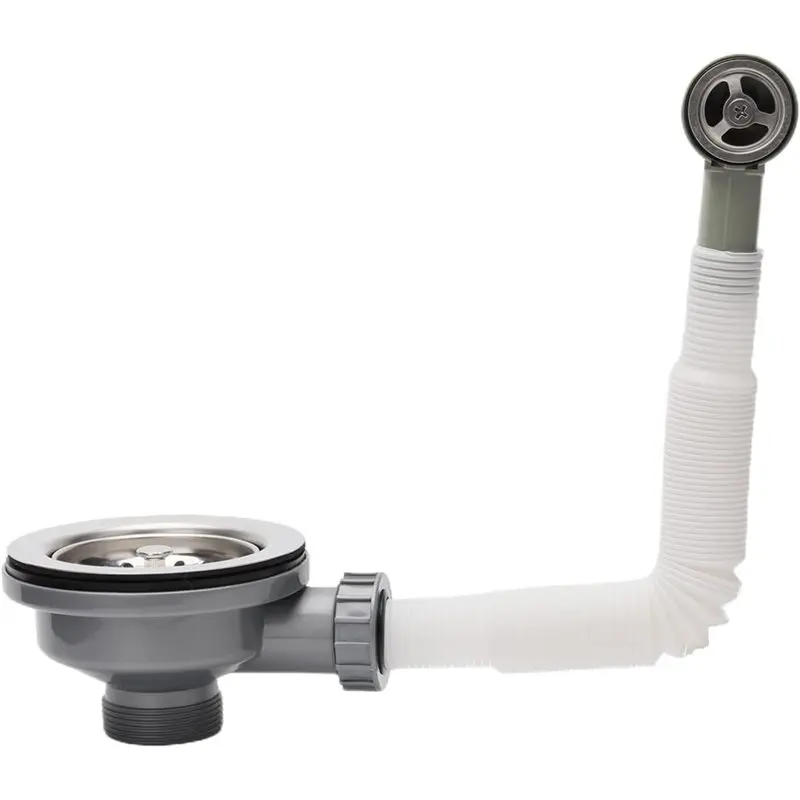 

FYBL-Stainless Steel Kitchen Sink Overflow Pipe Kit With 114Mm Drainage Accessories- Includes Strainer& Round Cover Drain