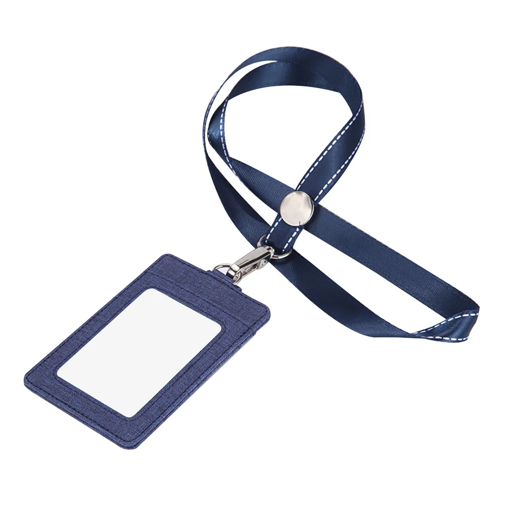 

2pcs Id Cover Lightweight Badge For Work Student Credit Cards Portable Lanyard Compatible Name Card Hanger Id Holder