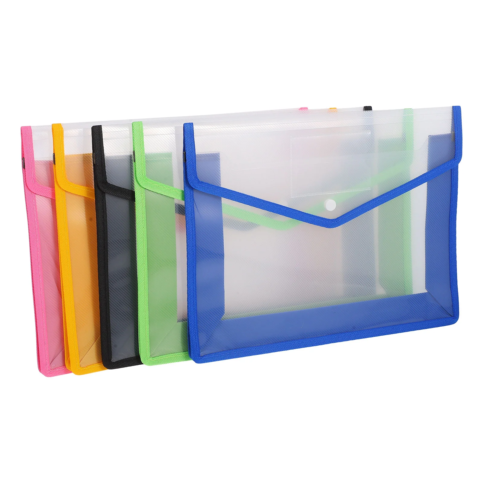 5 Pcs File Holder Plastic Folders Legal Size Letter Scalable Envelope Expanding Pocket with Prongs Student