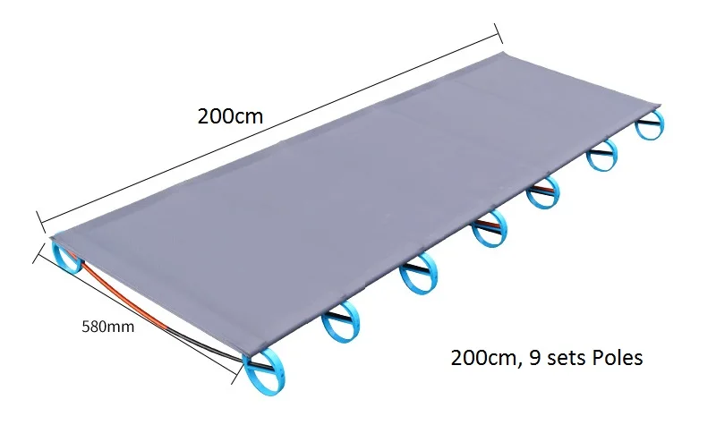200cm bed 9 poles