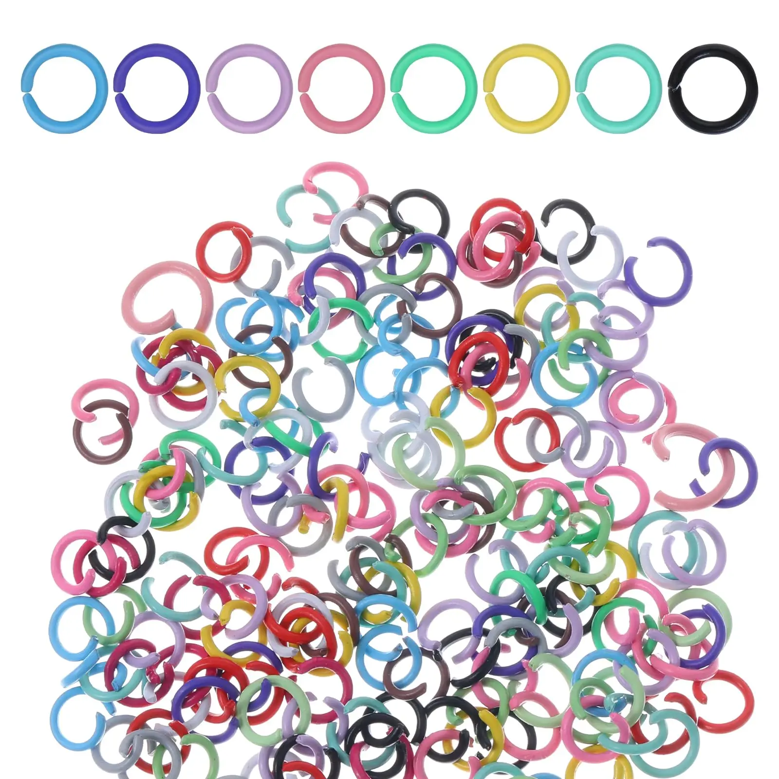 200Pcs Colored Jump Rings Jump Rings for Jewelry Making,Colorful Iron Open Jump Rings O Ring Connectors Jewelry DIY Findings