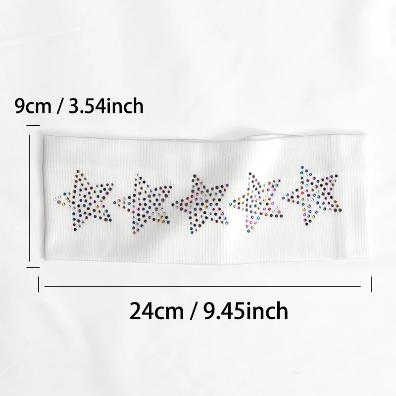 Einfache, modische, schwarze, elastische Haarbänder für Mädchen, rutschfest, weiches Haar-Accessoire, Sterne, Kopfwickel für Frauen, Yoga, Workout, Stirnband – Detail 3
