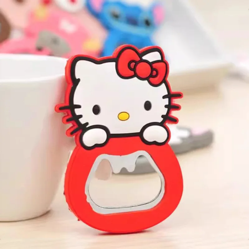 Hello Kitty Silicone Bottle Opener Magnetic Fridge Magnet Cute Beer Bottle Cap Opener Refrigerator Kitchen Decoration view 2